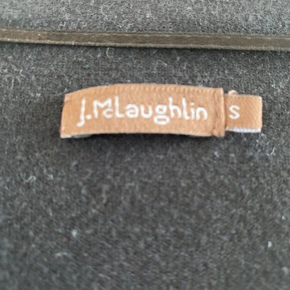 J. McLaughlin Women's Black Waterfall Cardigan Gray Trim Color Size Small - Picture 3 of 4